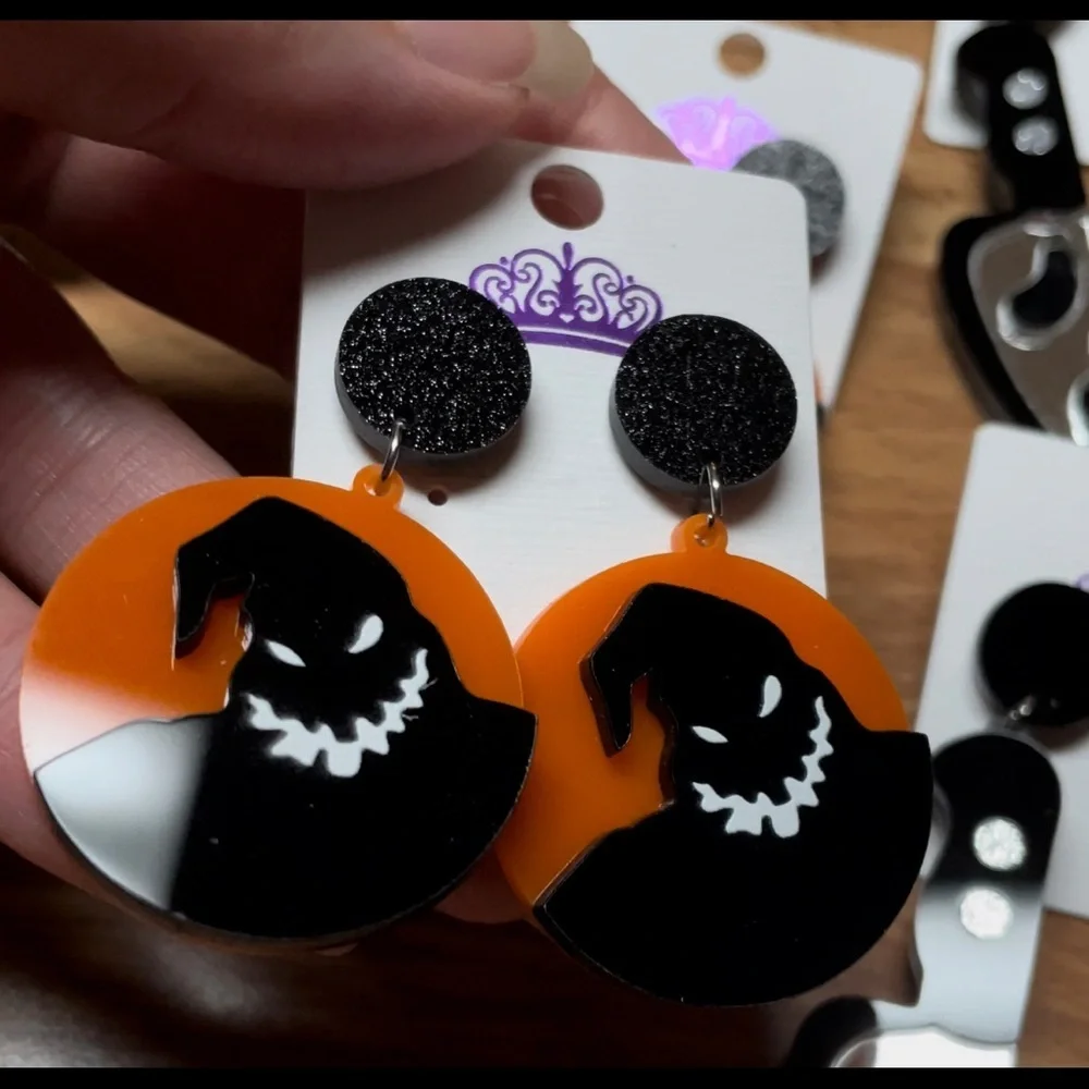 Orange Boogie Man Dangle Earrings